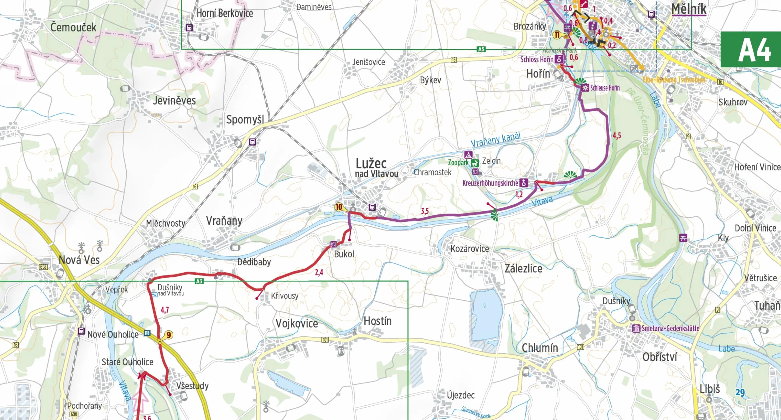 Elbe-Radweg / Elbe-Radweg 1: Von Prag nach Magdeburg, 1:75.000, 521 km, GPS-Tracks Download, LiveUpdate, Übernachtungsverzeichnis (Bikeline Radtourenbücher)