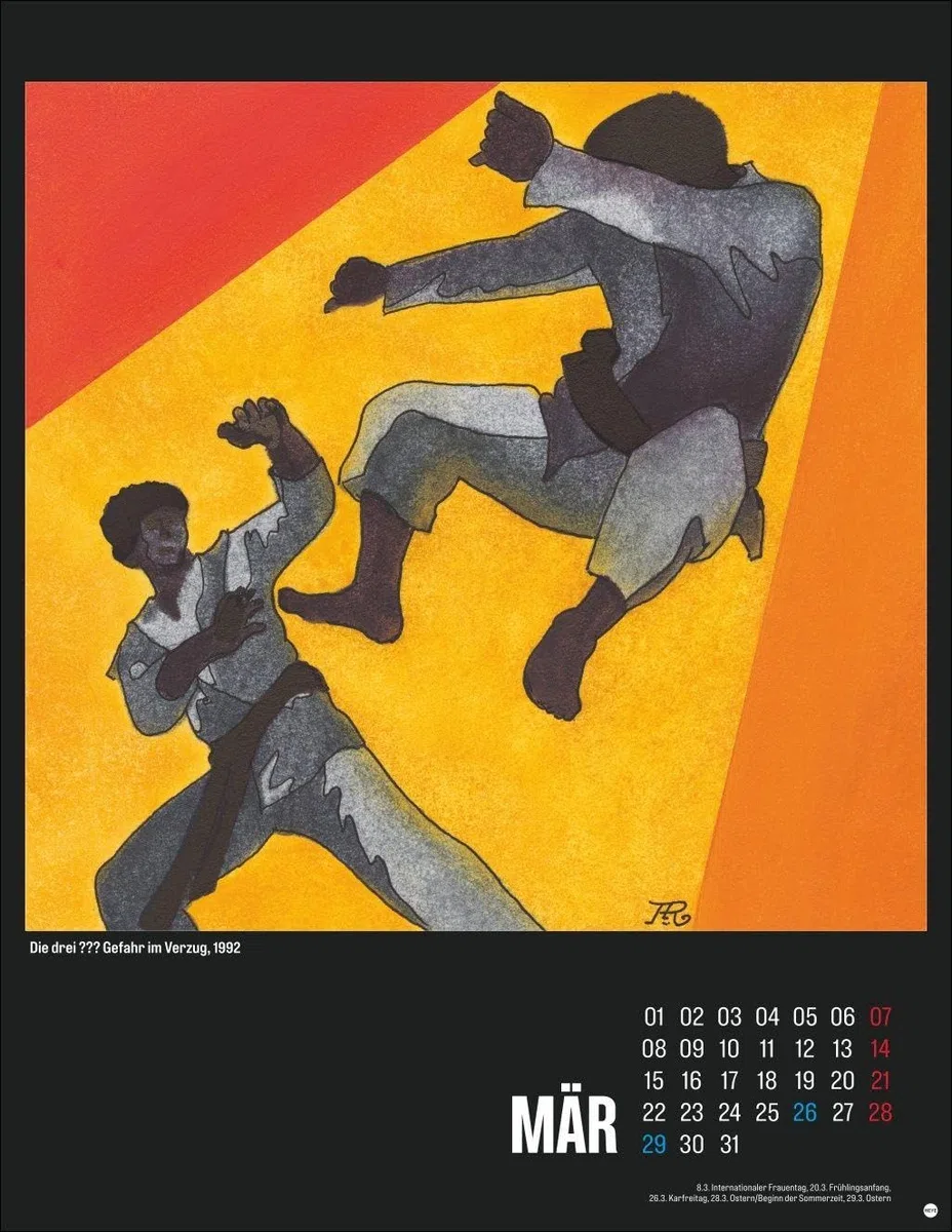 Die drei ??? Posterkalender 2027: Großer Wandkalender für alle Fans: die kultigen Cover-Illustrationen von Aiga Rasch zur beliebten Buchserie. Nostalgie pur für kleine und große Detektive