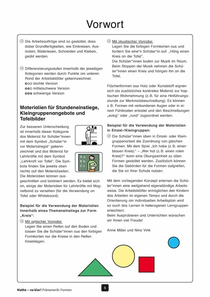 Mathe - na klar! Pränumerik: Formen: Differenzierte Arbeitsblätter zur systematischen Förderung. Mit METACOM-Symbolen (Sonderpädagogische Förderung - Geistige Entwicklung)