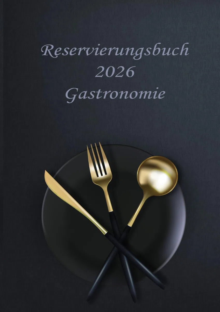 Reservierungsbuch 2026 Gastronomie: 1-seitiger Terminkalender mit 32 Reservierungen | Für Restaurants, Cafés und Hotels – 371 Seiten | A4 – schwarzer Einband