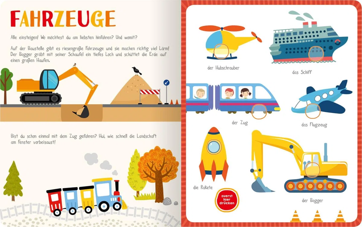Mein sprechendes Soundbuch – Erste Wörter: 50 Wörter & Geräusche | Hochwertiges Soundbuch mit gesprochenen Wörtern und dazugehörigen Sounds für Kinder ab 24 Monaten (Mein großes Geräuschebuch)
