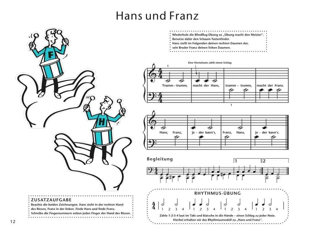 Wir musizieren am Klavier Band 1 | Klavierschule für Anfänger | Lehrmaterial für Kinder im Alter von 7-11 Jahren | Einführung in das Notenlesen und Duette | Überarbeitete Neuauflage