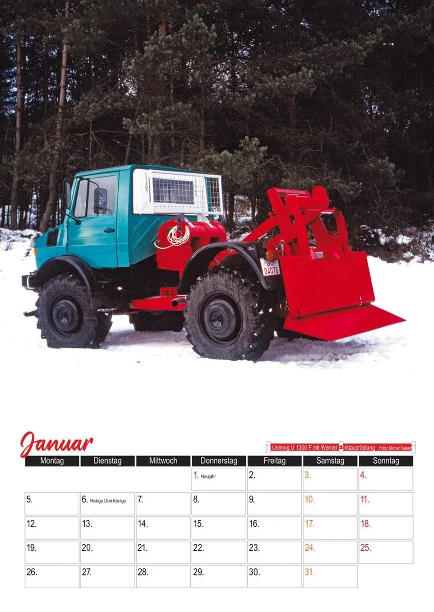 Der Unimog Forst Kalender 2026 (Monatskalender)