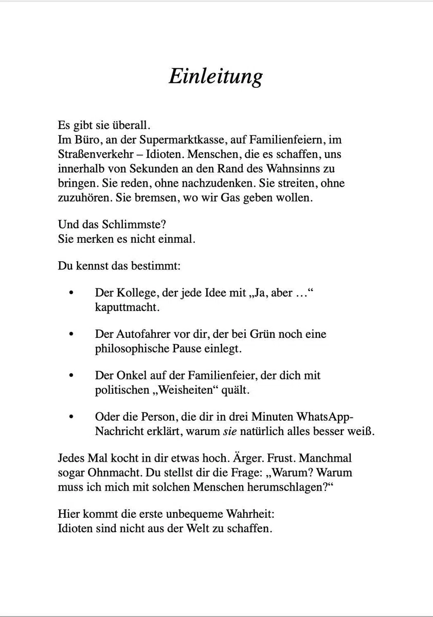 WIE MAN MIT IDIOTEN UMGEHT: ohne sie umzubringen