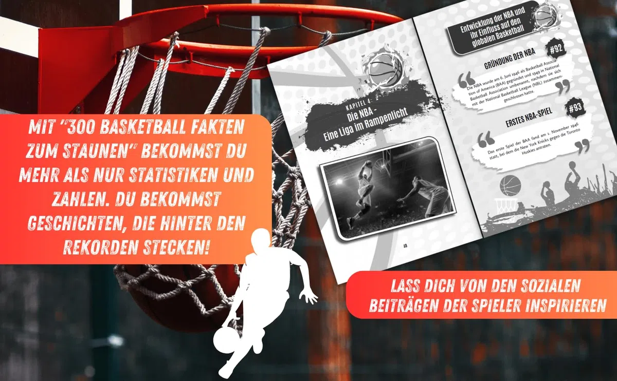 300 Basketball Fakten zum Staunen: Das XXL Basketball Buch mit spannenden Fakten & unvergesslichen Rekorden - Inkl. Basketball Fakten Quiz!