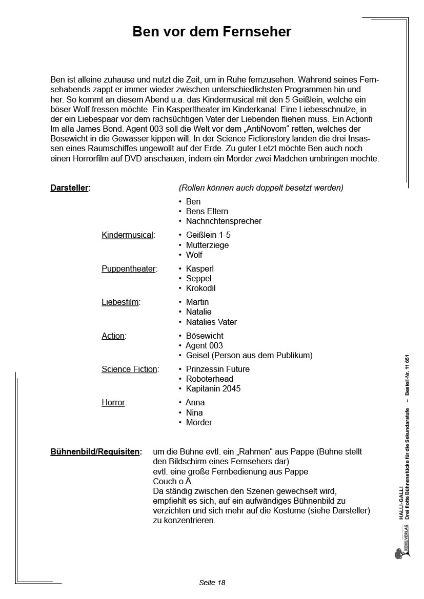 Halli-Galli Theaterstücke Sekundarstufe Klasse 5 6 7 8 Theater-AG Jugendtheater | 3 Bühnenstücke Nontalentshow Vampir Krimi Komödie Sozialtheater 64 ... flotte Bühnenstücke für die Sekundarstufe
