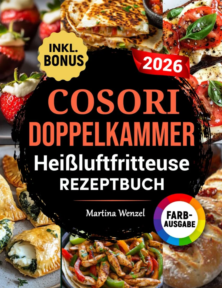 COSORI DOPPELKAMMER Heißluftfritteuse Rezeptbuch: Schnelle, leckere und einfache Rezepte für Ihren COSORI Dual Zone Airfryer | ideal auch für Familien | inkl. Nährwertangaben & Bonus