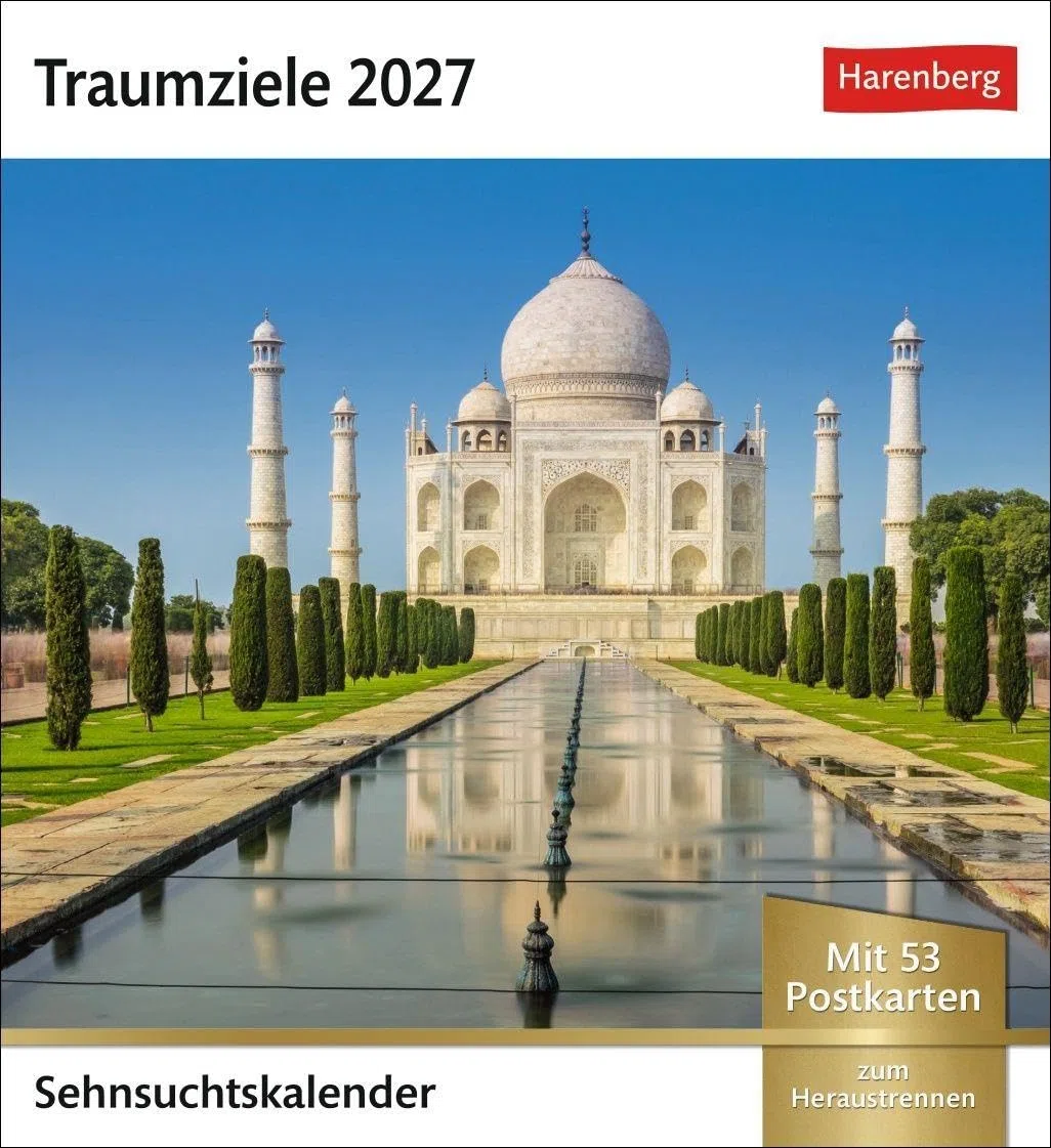 Traumziele Sehnsuchtskalender 2027 - Wochenkalender mit 53 Postkarten: Reise-Kalender mit 53 hochwertigen Postkarten der schönsten Reiseziele der Welt. Postkartenkalender 2027