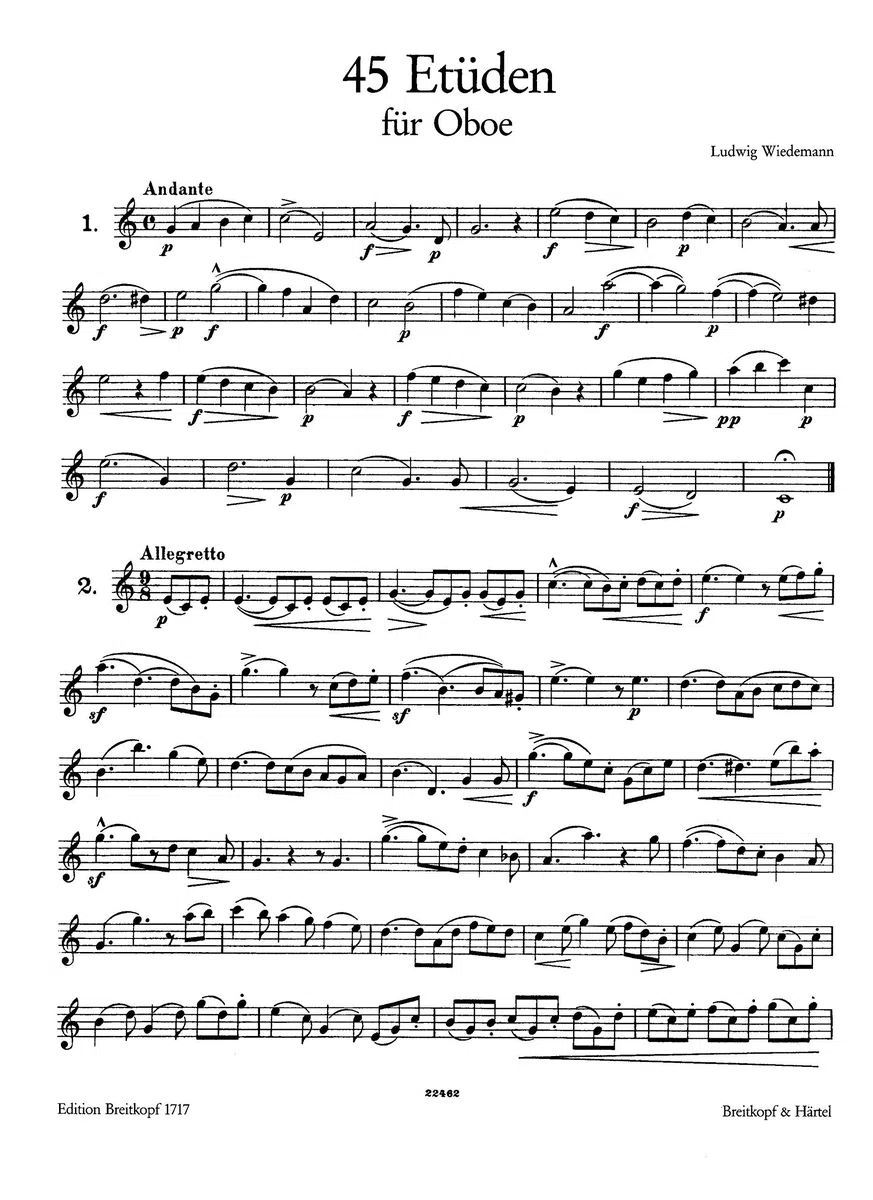 45 Etüden für Oboe (EB 1717)