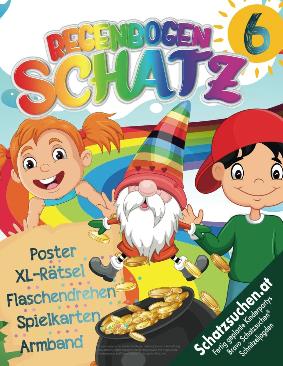 Regenbogen Schatzsuche Kindergeburtstag Spiele Unterhaltung ab 6 Jahren: Schnitzeljagd im Regenbogenland mit magischem Armband und kniffligen Rätseln für Junge & Mädchen (Bravo Schatzsuche)