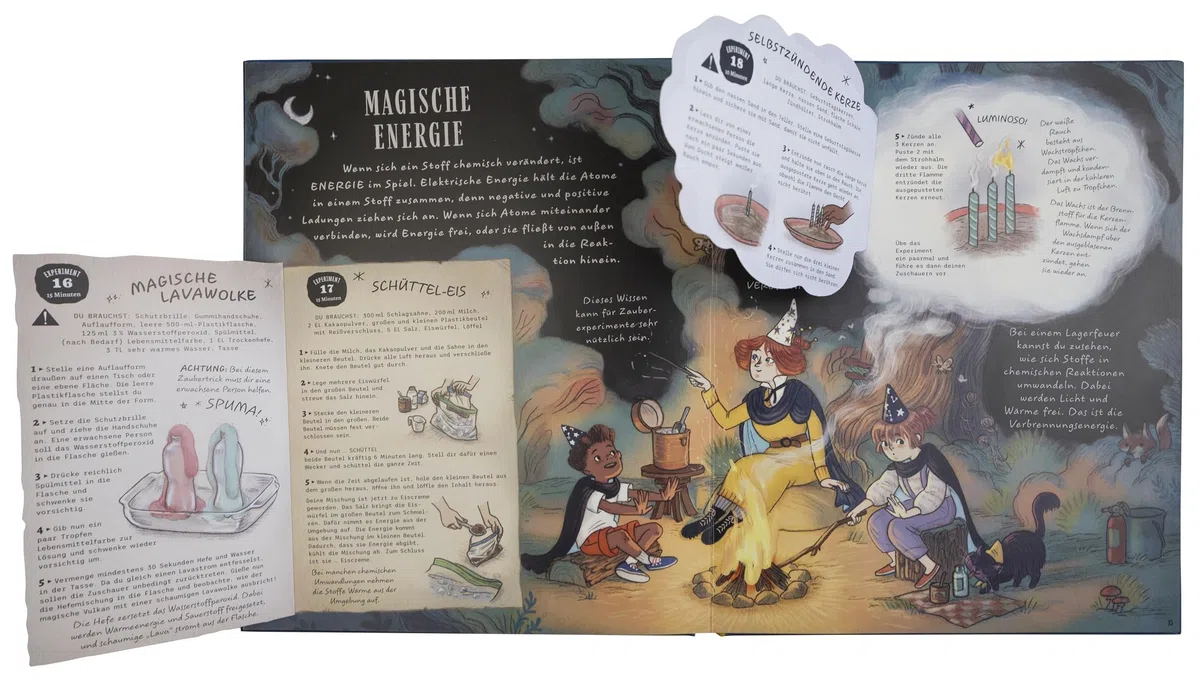 Handbuch der magischen Experimente: Entdecke den Zauber der Naturwissenschaften. Mit zahlreichen Klappen & Funkelstein im Cover. Für Kinder ab 7 Jahren