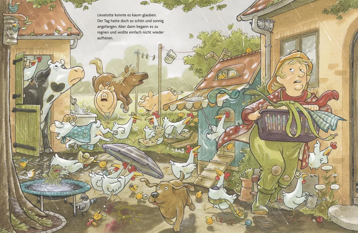 Lieselotte im Regen: Lustige Bilderbuchgeschichte von Kuh Lieselotte zum Vorlesen für Kinder ab 4 Jahren (Bilderbücher von Kuh Lieselotte, Band 14)