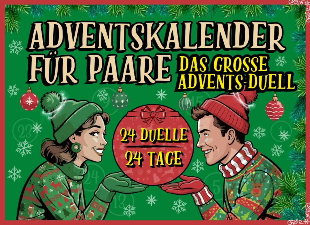 Adventskalender für Paare – Das große Advents-Duell: 24 Duelle, 24 Tage, 1-gegen-1 interaktiver Weihnachtskalender mit Spielen & Rätseln