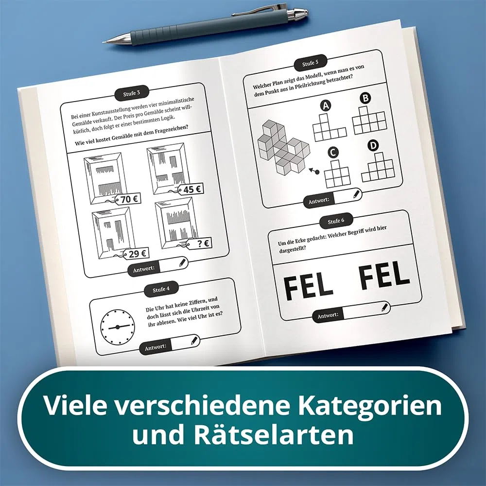 Schlau wie 1% – Das IQ-Quiz: 250 knifflige Rätsel, Logiktests & Denksport-Aufgaben in einem Rätselbuch