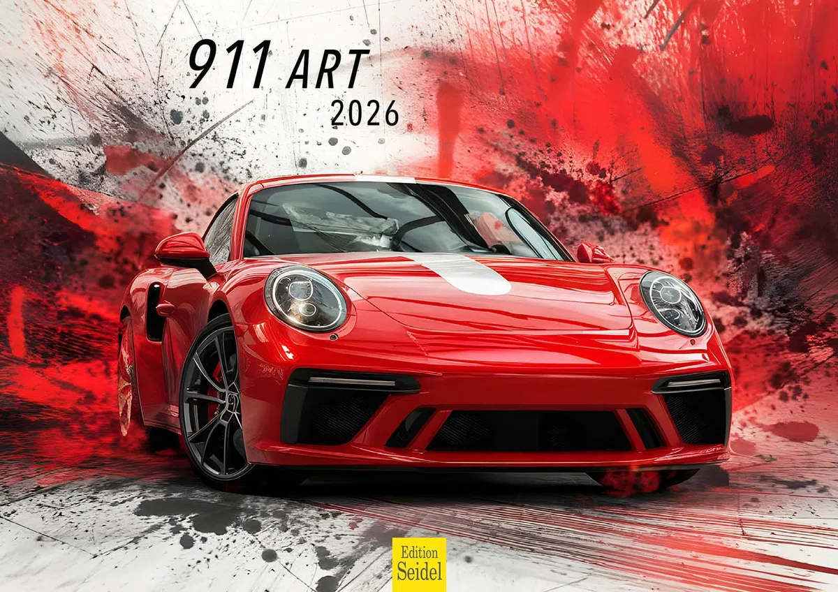 Edition Seidel Premium Kalender 911 Art 2026 Format DIN A3 Wandkalender Autokalender Auto Luxus Wagen Bunt Modern Pop Art Style