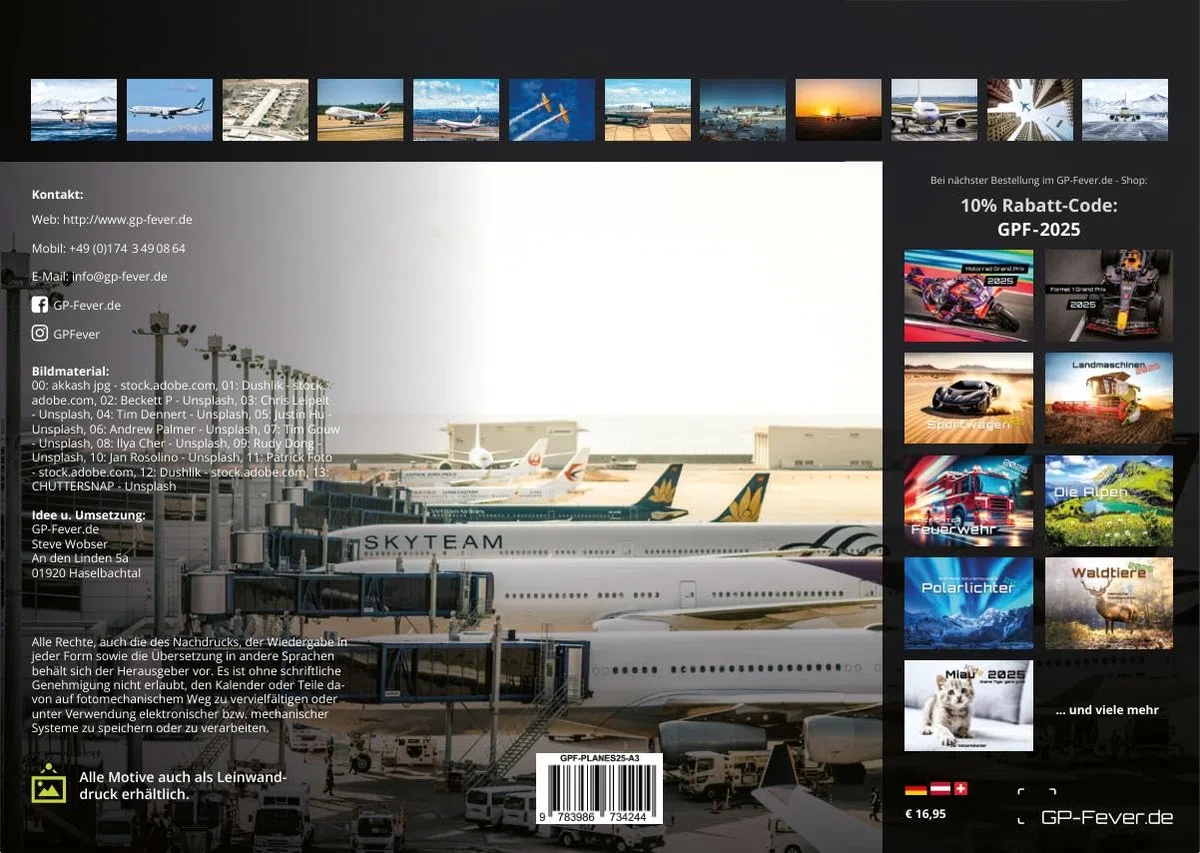 Planes - Über den Wolken - Flugzeuge - 2025 - Kalender DIN A3: Der Wandkalender mit den besten Flugzeug-Motiven für das Jahr 2025 im Format DIN A3 (ca. 42 x 30 cm)!