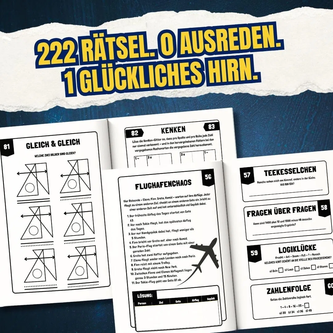 Hirn statt Handy - 222 knifflige Rätsel für clevere Erwachsene: Perfektes Geschenk-Rätselbuch für Männer & Frauen (Hirn statt Handy Rätselbücher)