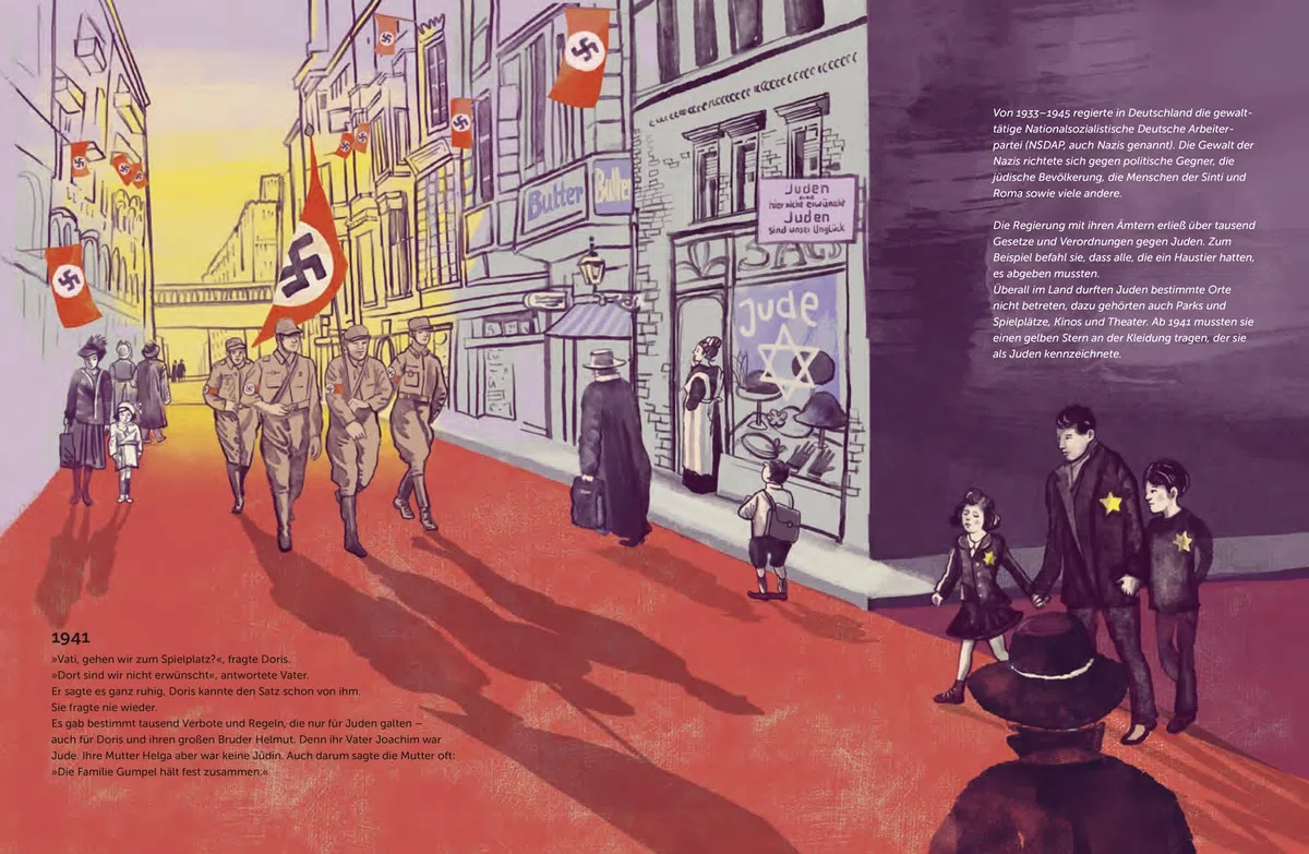 Damals in der Rosenstraße: Als Frauen und Kinder sich gegen die Nazi-Diktatur stellten | Kinderbuch, das den Holocaust für Kinder erklärt. Mit beeindruckenden Illustrationen.