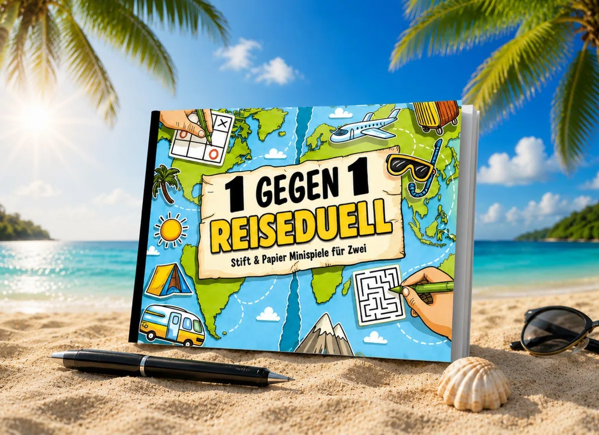 1 gegen 1 Reiseduell: Stift und Papier Minispiele für Zwei | Reisespiele ohne Hilfsmittel | Beschäftigung im Urlaub für Erwachsene, Paare, Familien & Kinder ab 10 Jahre | Ideal für Autofahrten