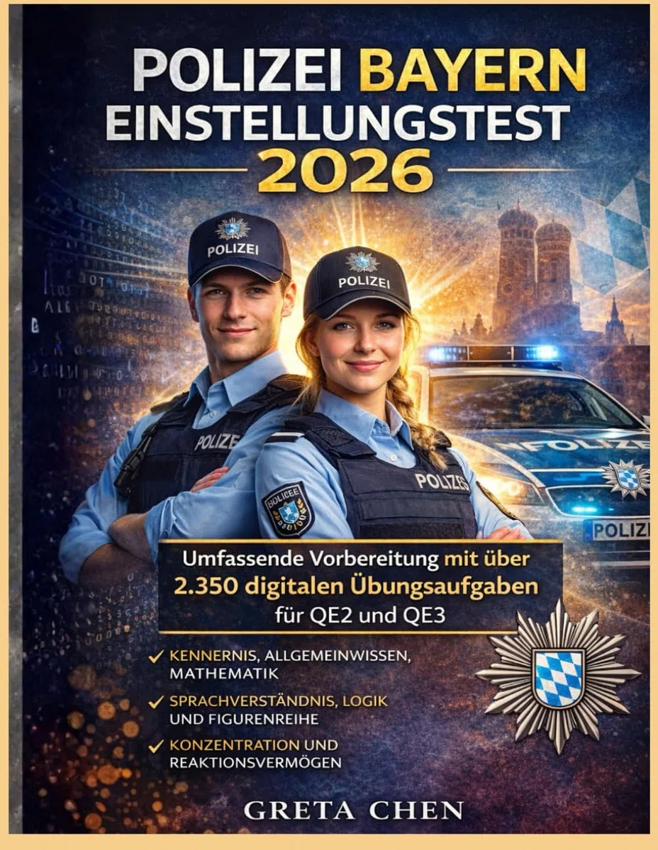 Polizei Bayern Einstellungstest 2026: Umfassende Vorbereitung mit über 2.350 digitalen Übungsaufgaben für QE2 und QE3