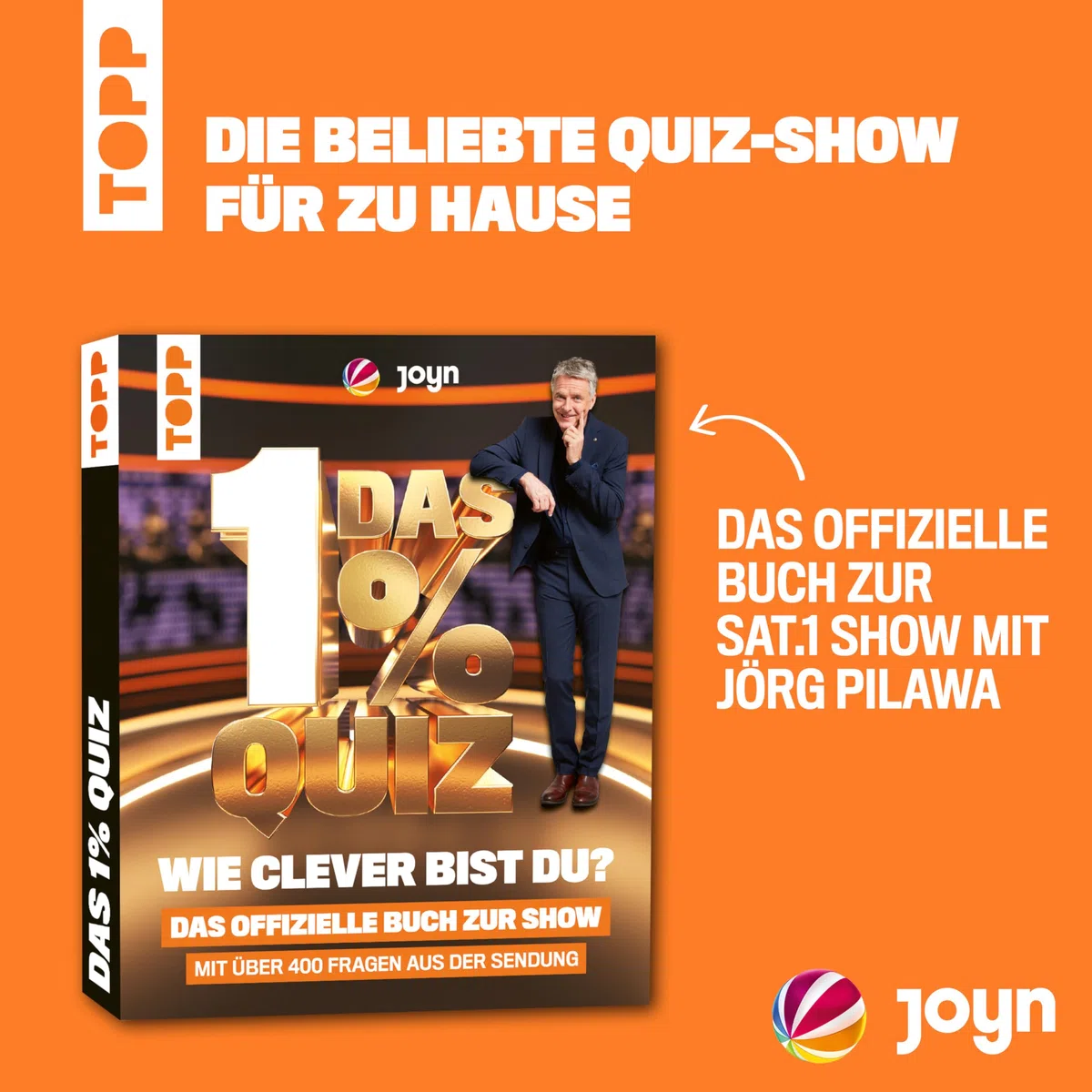 Das 1% Quiz – Wie clever bist du? Das offizielle Buch zur Show: Mit den 400 besten Aufgaben aus der Sendung. Hier musst du um die Ecke denken!