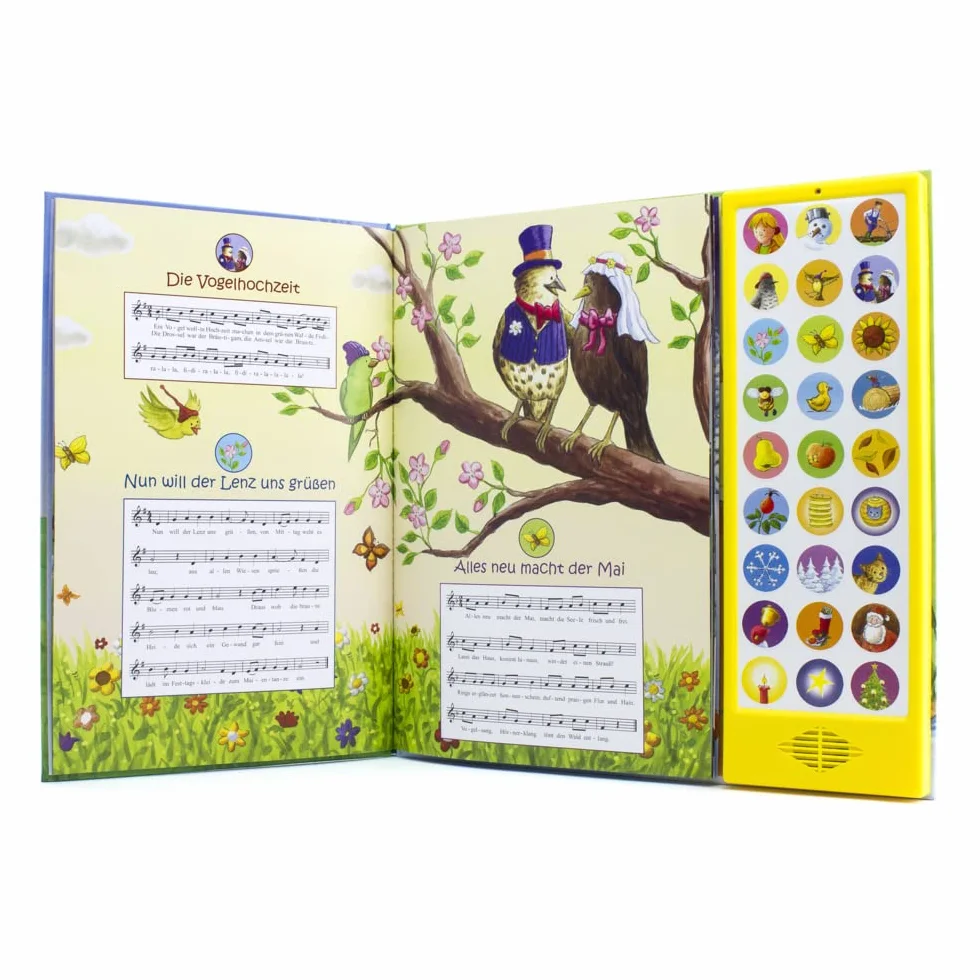 27-Button Soundbuch - Die schönsten Kinderlieder zum Mitsingen - Mit 27 Liedern durch das Jahr Hardcover-Buch mit Noten - Liederbuch: mit 27 bekannten Kinderliedern