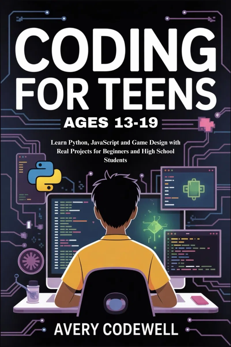 CODING FOR TEENS AGES 13-19: Learn Python, JavaScript and Game Design with Real Projects for Beginners and High School Students