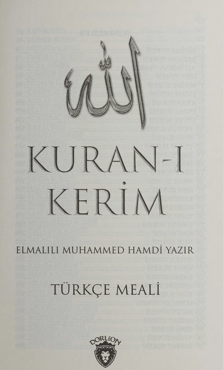 Kuran-i Kerim Türkce Meali