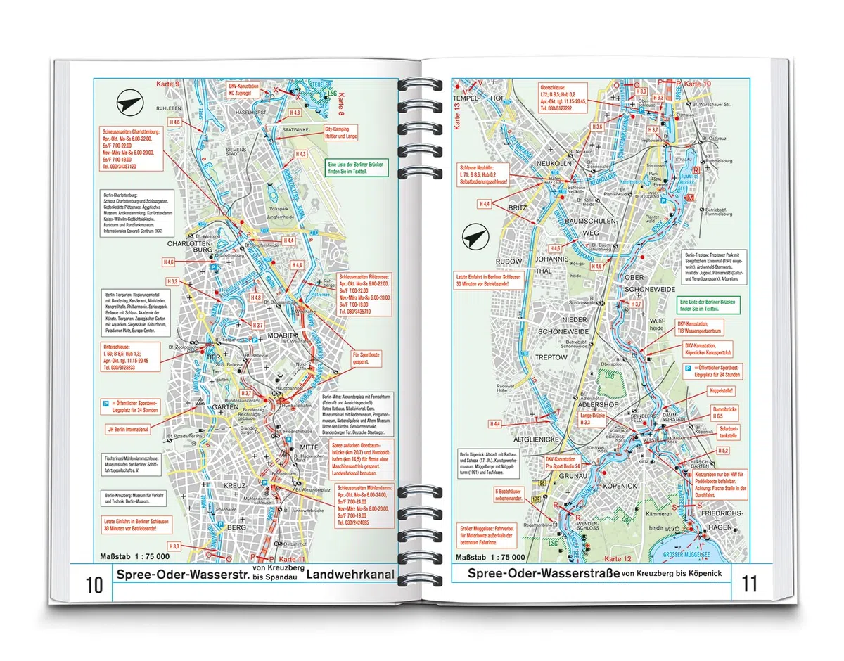 KOMPASS Wasserwanderatlas Berlin und Brandenburg: Märkische Gewässer, reiß.- und wetterfest, mit Schleußen- und Brückenzeiten und Campingplätzen