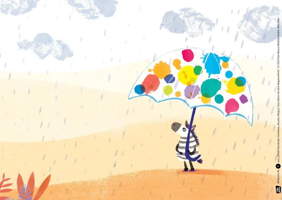 Das Zebra mit dem Regenschirm. Kamishibai Bildkartenset: Entdecken - Erzählen - Begreifen: Bilderbuchgeschichten. Eine Tiergeschichte über ... für unser Erzähltheater)