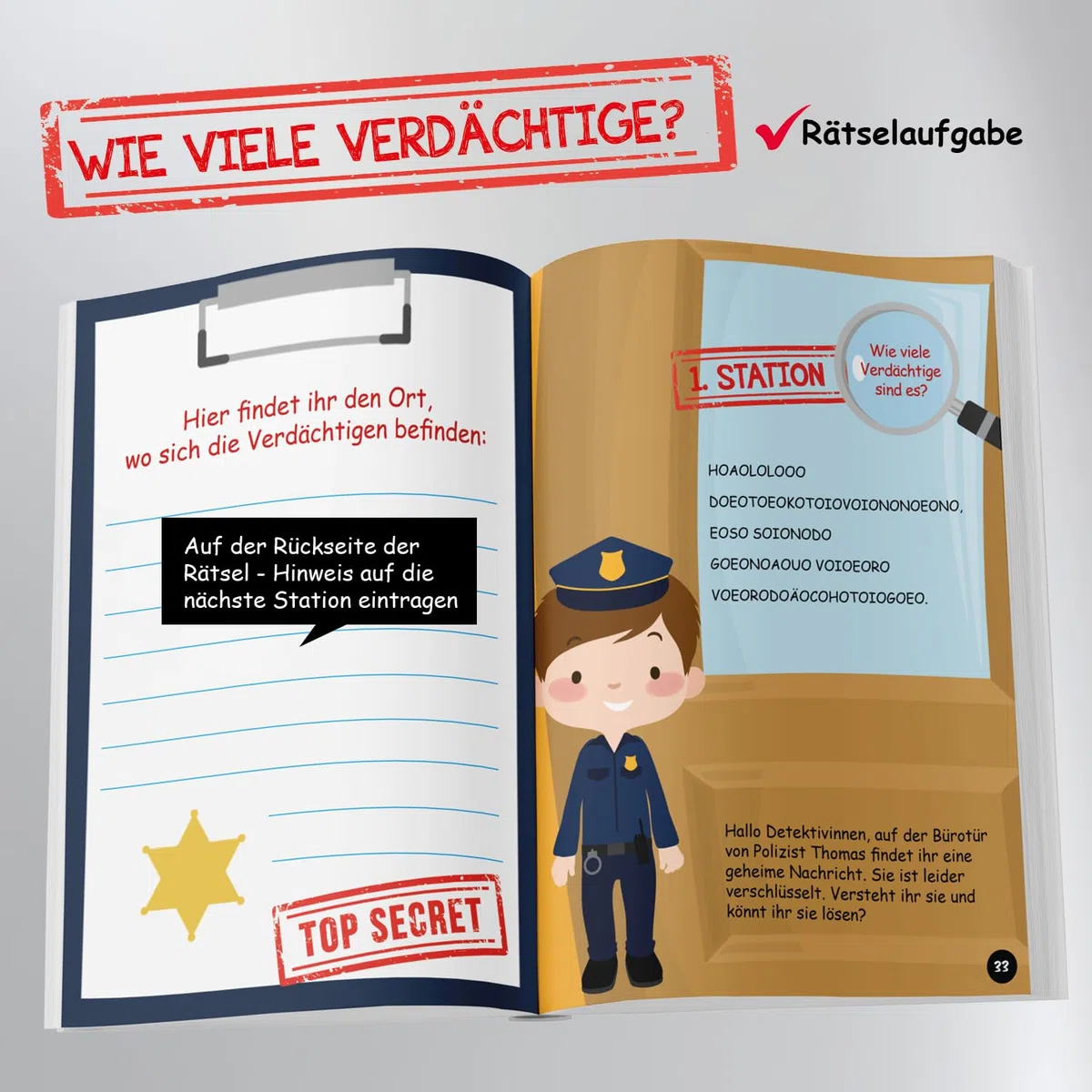 Schnitzeljagd Detektive Kindergeburtstag ab 6 Jahre: Kreativ geplante Schatzsuche - Fallermittlung mit Fußspuren & Fingerabdrücke lesen - Sofort Startklar! (Bravo Schatzsuche)
