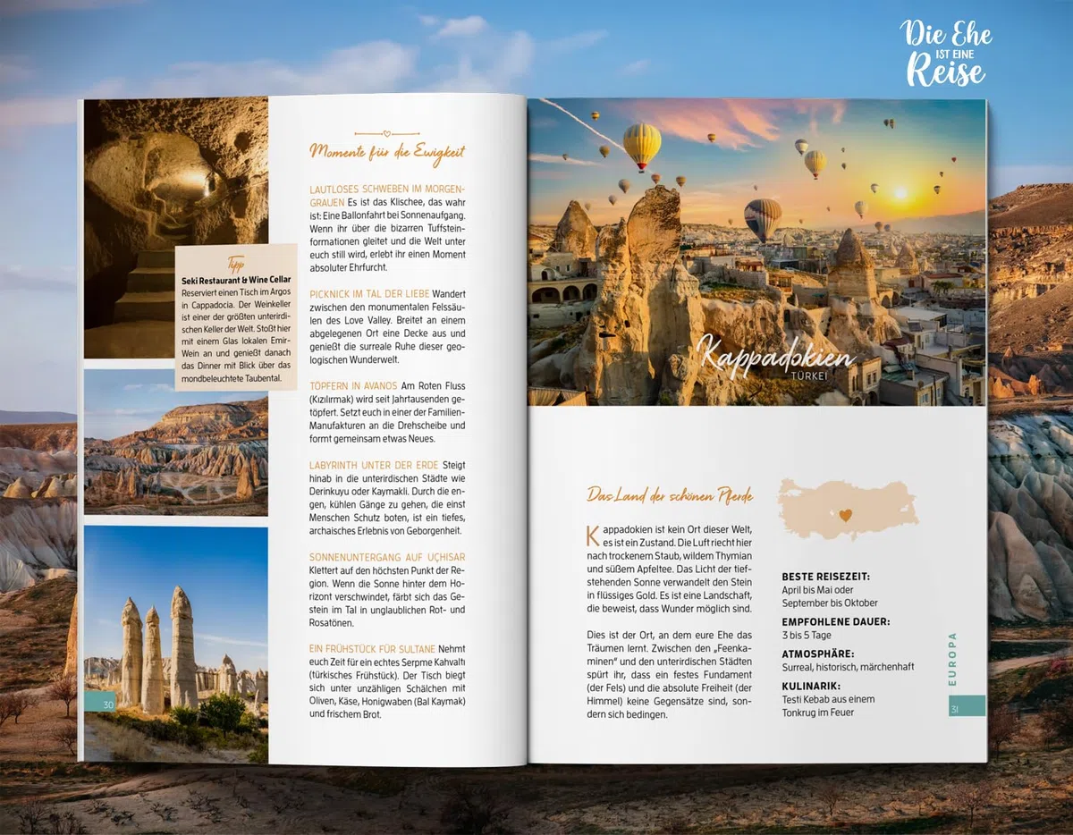 Die Ehe ist eine Reise - Die schönsten Traumziele weltweit: Der Travel-Guide zu den 64 romantischsten Orten der Welt / Inspirierendes Geschenk zur Hochzeit