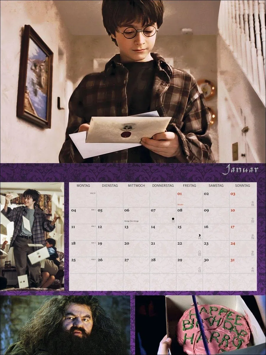 Harry Potter Broschur XL Kalender 2027: Wandkalender mit fesselnden Filmszenen aus den Harry Potter-Filmen. Broschürenkalender 2027 mit Poster zum Heraustrennen.