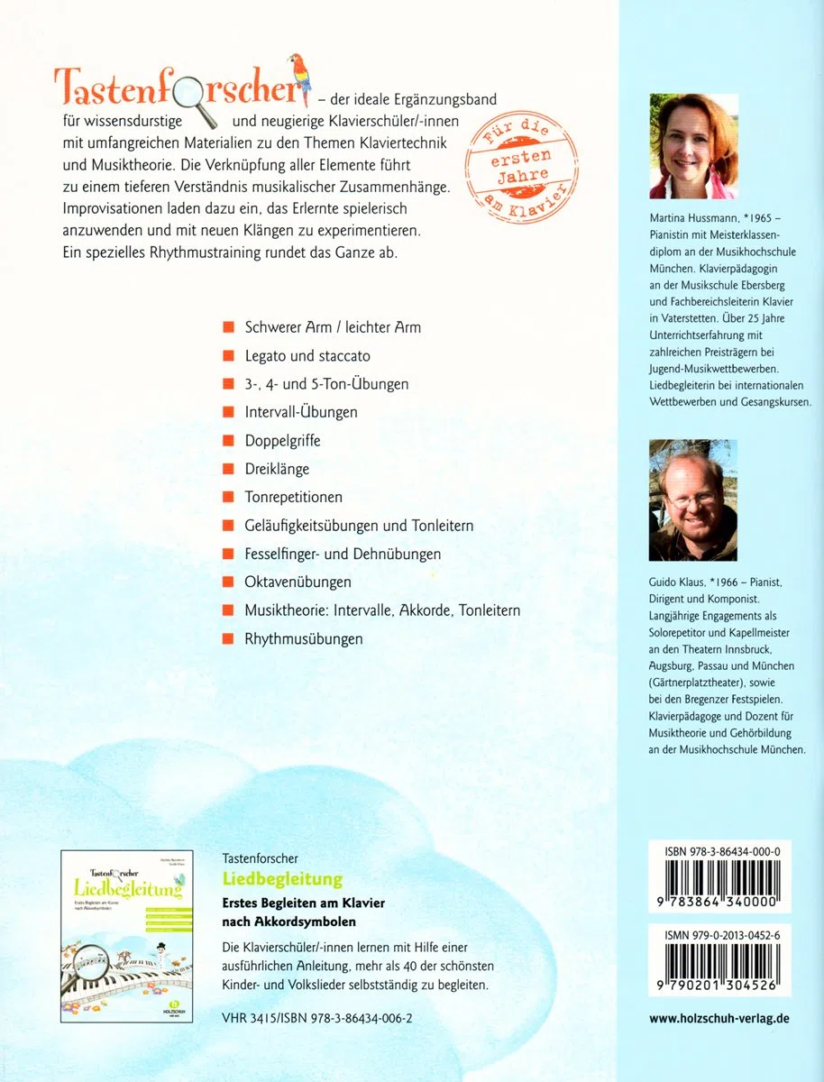 Musikverlag Holzschuh Tastenforscher – eine Moderne Klavierschule für Kinder - VHR3414 9783864340000