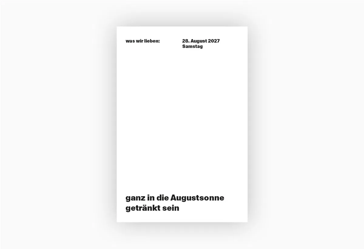 was wir lieben: in 365 Tagen. Ein Notizkalender für 2027 mit Liebeserklärungen an den Alltag