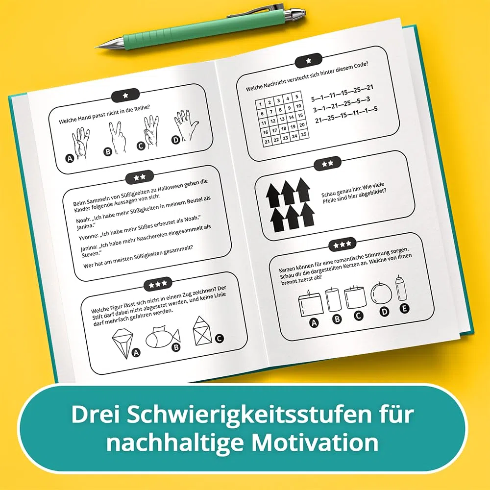 Das geniale Rätselbuch für clevere Teenager – Level up dein Gehirn: Über 230 Logik-, Zahlen- und Worträtsel für Jungen und Mädchen ab 12 Jahren