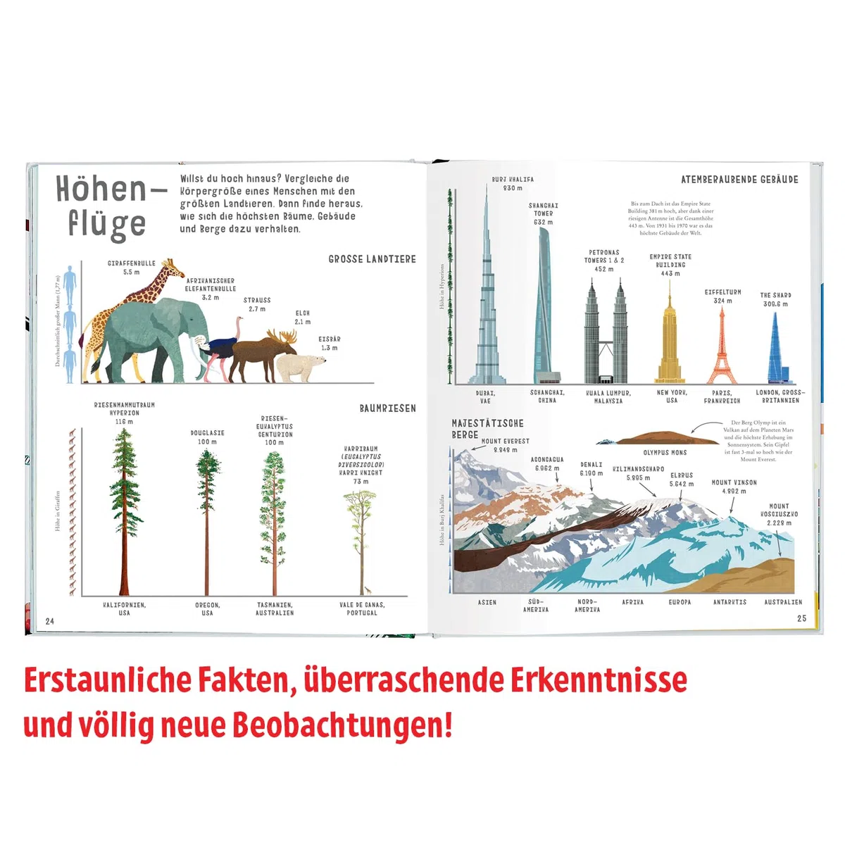 moses. Verlag GmbH Das große Buch der Vergleiche | Spannendes Sachbuch für Kinder ab 8 Jahren: Groß wie ein Wolkenkratzer, klein wie eine Maus