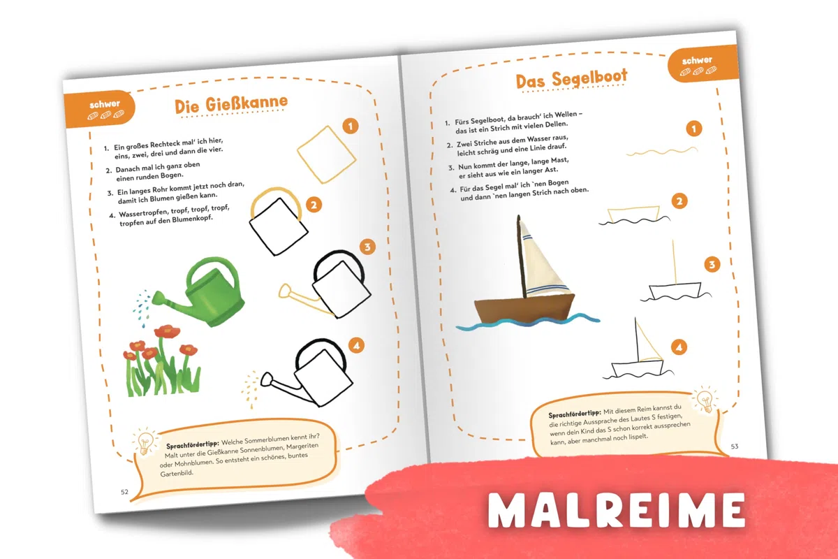 Reimen, Malen, Sprechen lernen! 80 Ideen zum Sprechzeichnen und kreative Malreime zur Stärkung von Feinmotorik, Konzentration und Aussprache: Mit ... durch das Jahr (Starke Sprache)