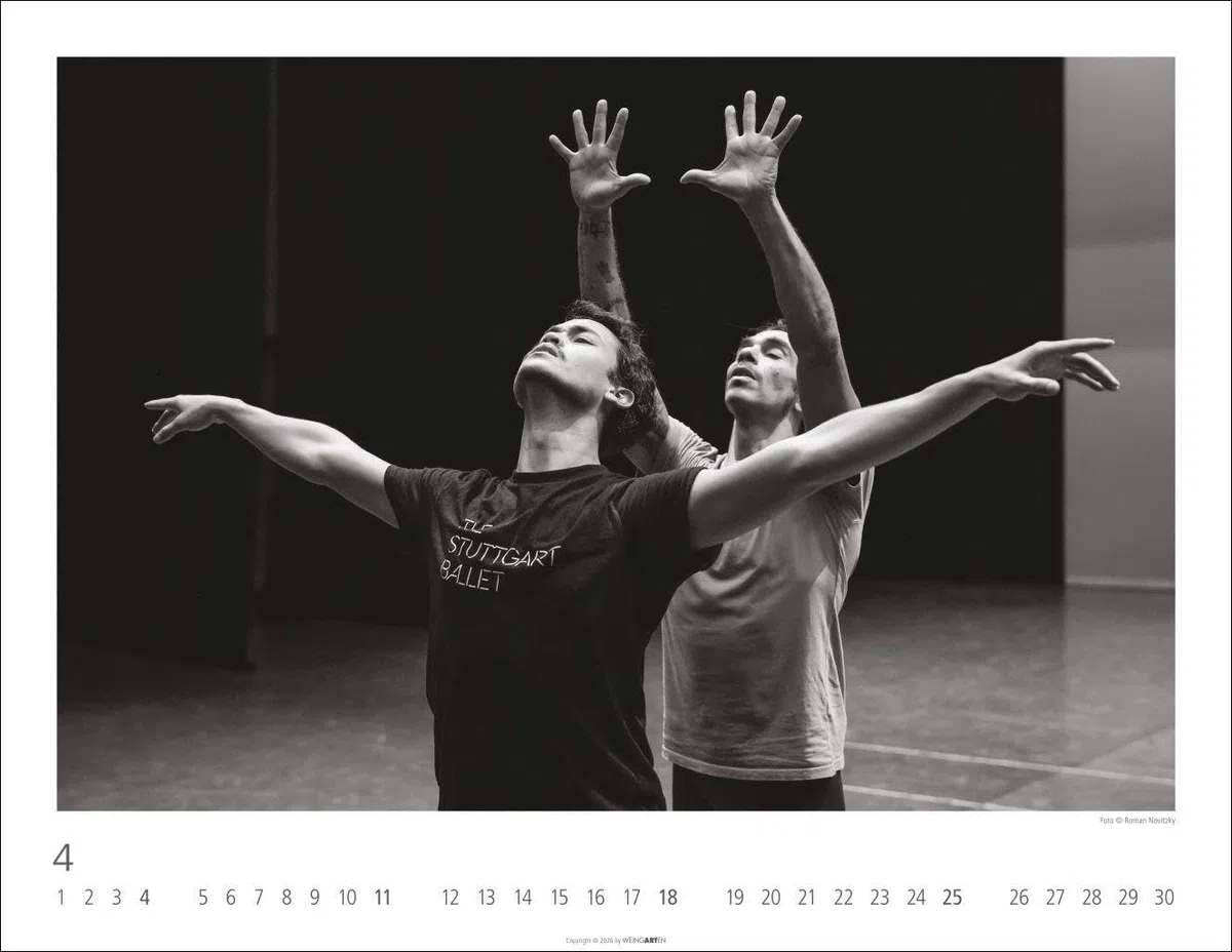 Ballettsaal - Stuttgarter Ballett Kalender 2027 - Stuttgarter Ballett: Die ganze Eleganz und Kraft der Tänzer:innen in einem großen Fotokalender. ... für Tanzbegeisterte. 44 x 34 cm. Querformat