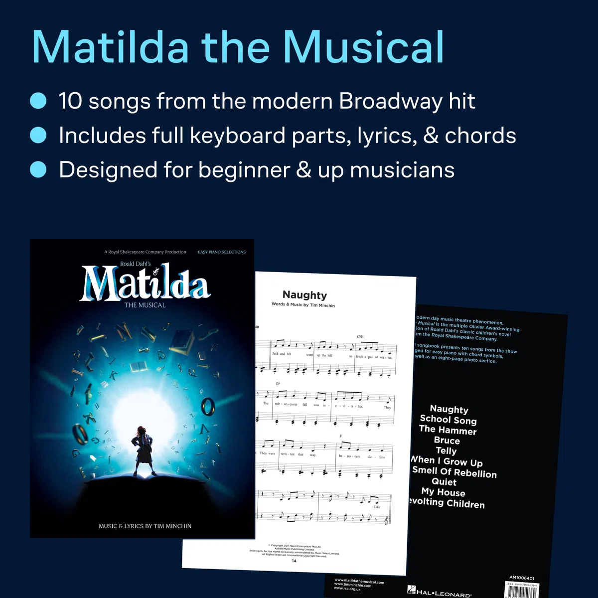 Roald Dahl's Matilda - The Musical. Schulmusicals.: Roald Dahl's Matilda - the Musical (Easy Piano)