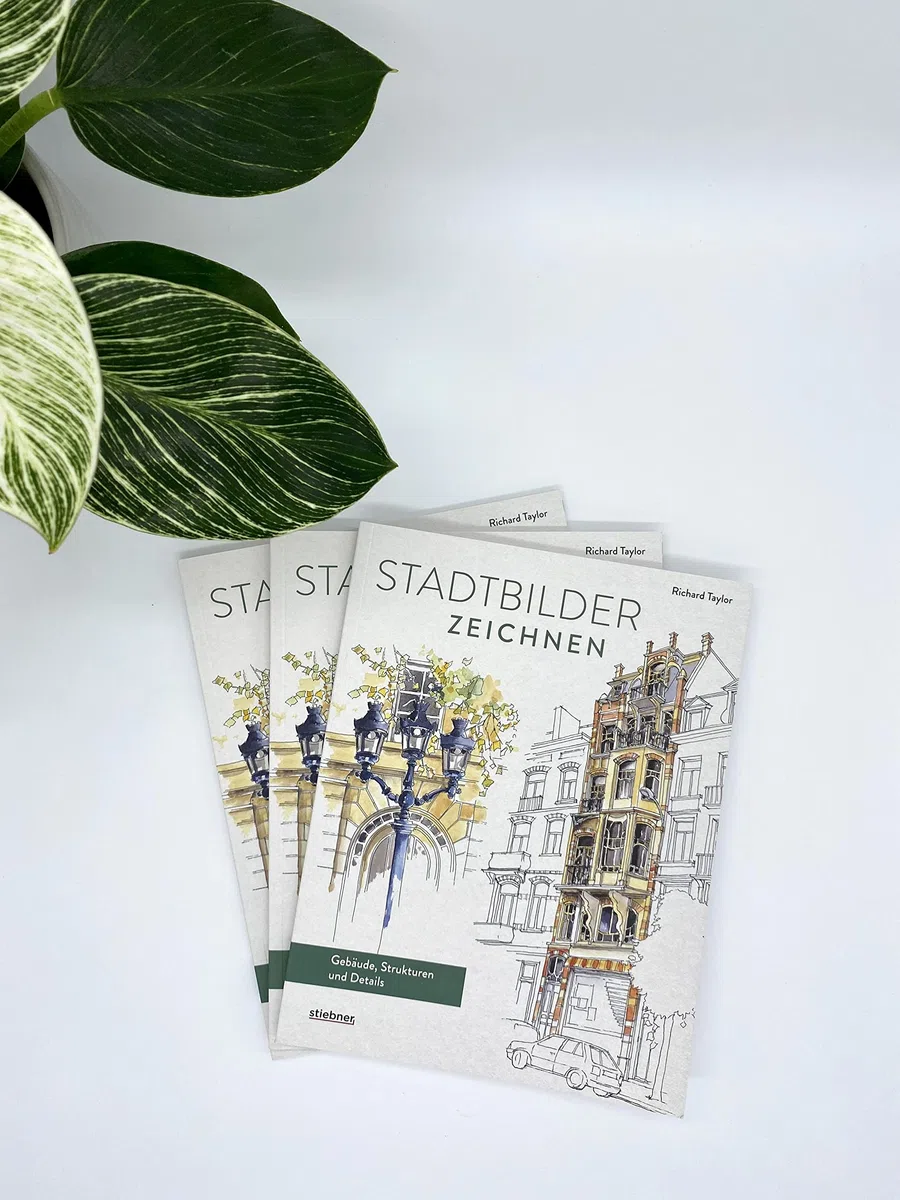 Stadtbilder zeichnen.: Gebäude, Strukturen, Details. Zeichenbuch fürs Architektur zeichnen mit Atmosphäre. Gebäude zeichnen leicht gemacht mit ... Materialkunde und vielen Inspirationsbildern.