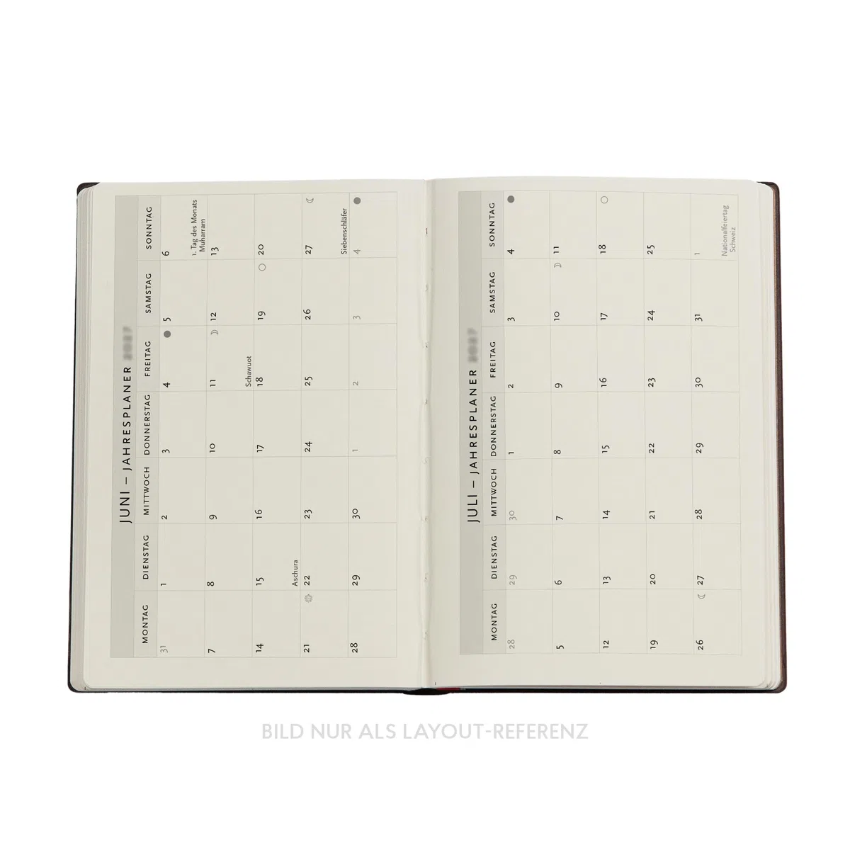 18-Monatskalender 2026-2027 Gaudis Sonne Mini Horizontal: 1 Woche = 2 Seiten