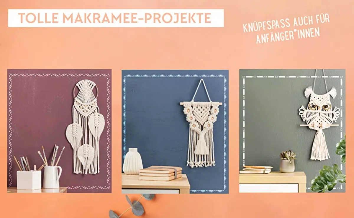 Kleine Knüpfmomente: Makramee-Knüpf-Set - Federleichter Traumfänger, White