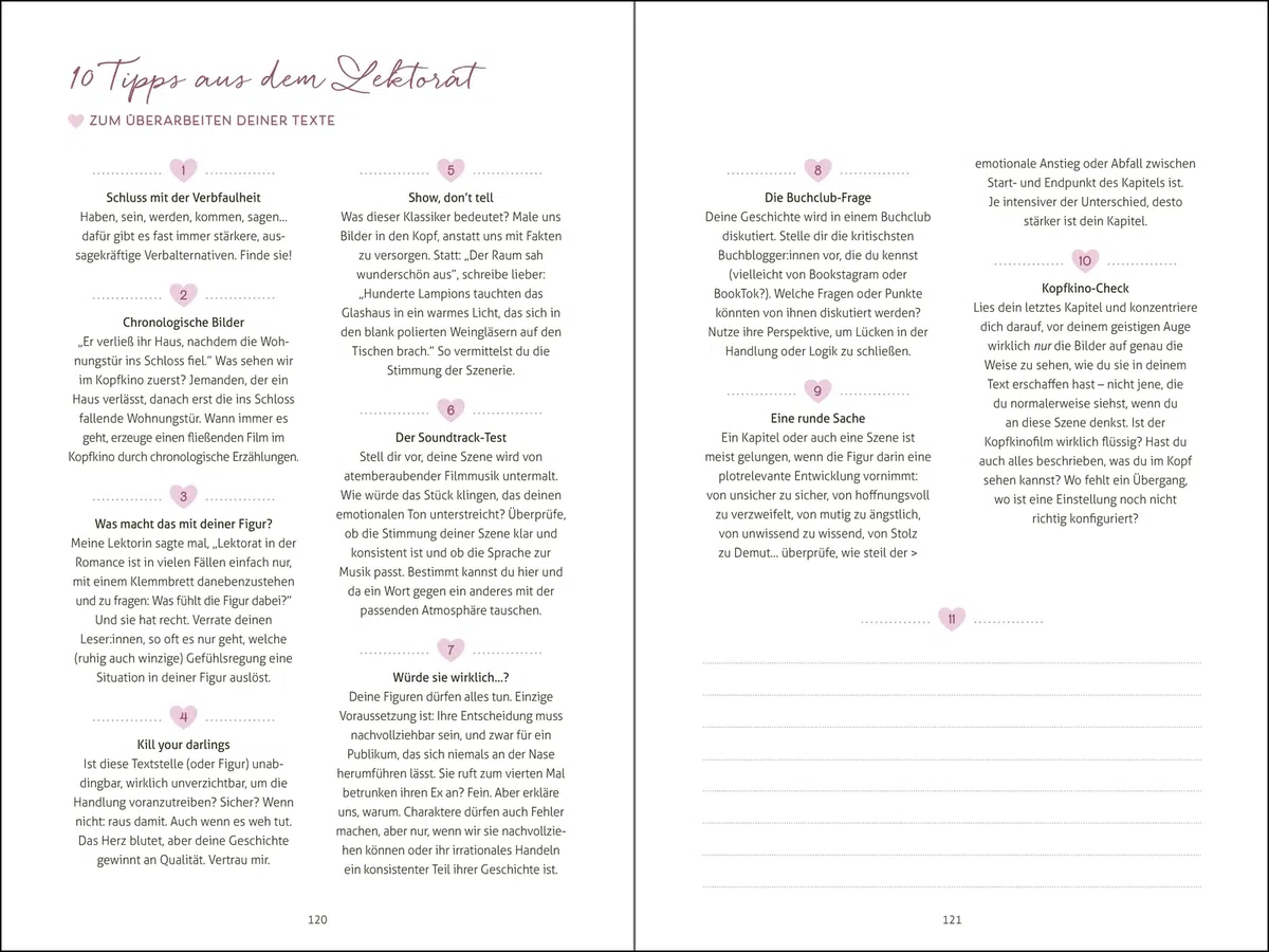 Writing Romance. Dein Schreib-Workshop für deine ultimative Lovestory: Schreibcoach für deine eigene Romance-Geschichte, mit vielen Tipps sowie pdf-Dokument zum Download