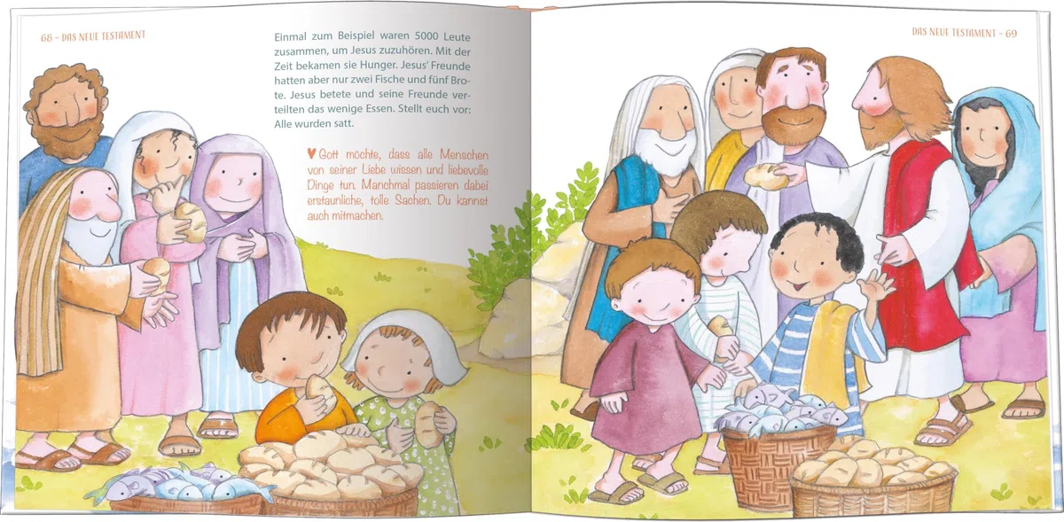 Meine Bibel zur Taufe. Mit Kindern die Bibel entdecken und christliche Kindergeschichten kennenlernen. Schönes Geschenk zur Taufe oder Patengeschenk zur Taufe. Für Kinder ab 2 Jahren