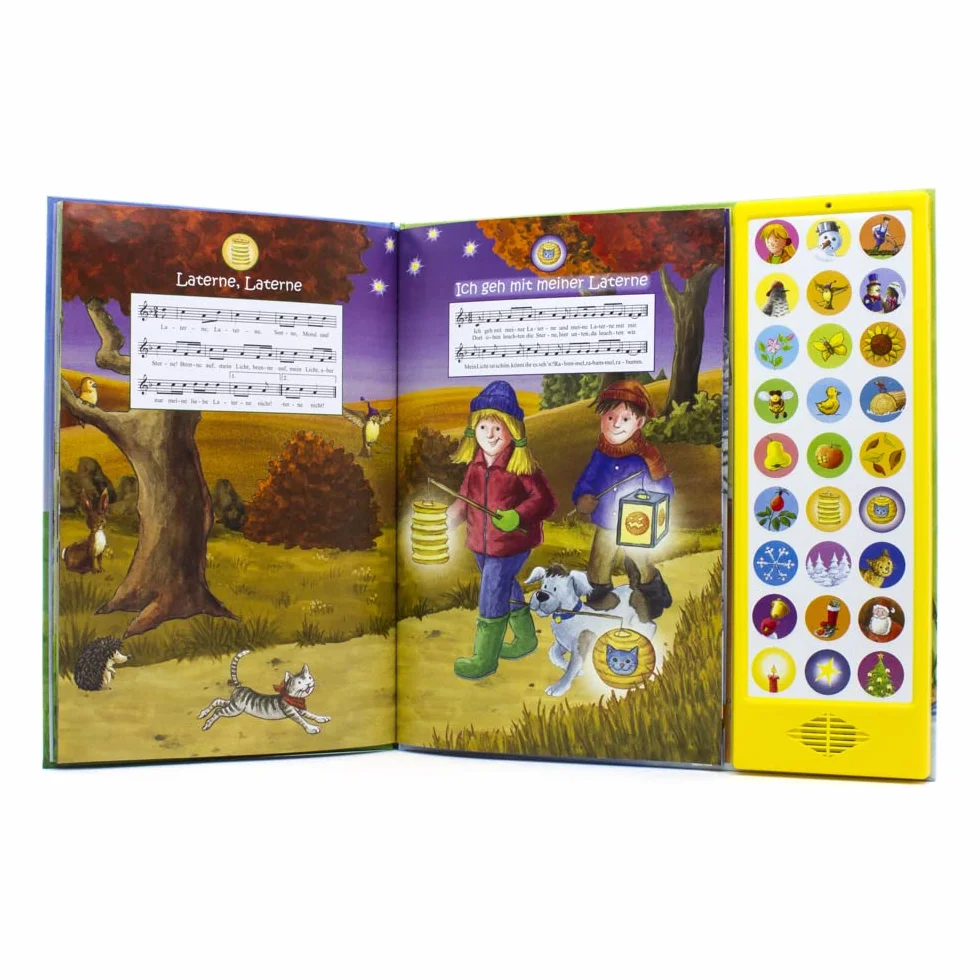 27-Button Soundbuch - Die schönsten Kinderlieder zum Mitsingen - Mit 27 Liedern durch das Jahr Hardcover-Buch mit Noten - Liederbuch: mit 27 bekannten Kinderliedern