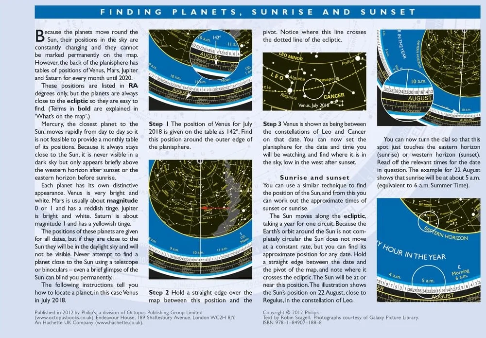 Philip's Planisphere (Latitude 51.5 North): For use in Britain and Ireland, Northern Europe, Northern USA and Canada (Philip's Stargazing)