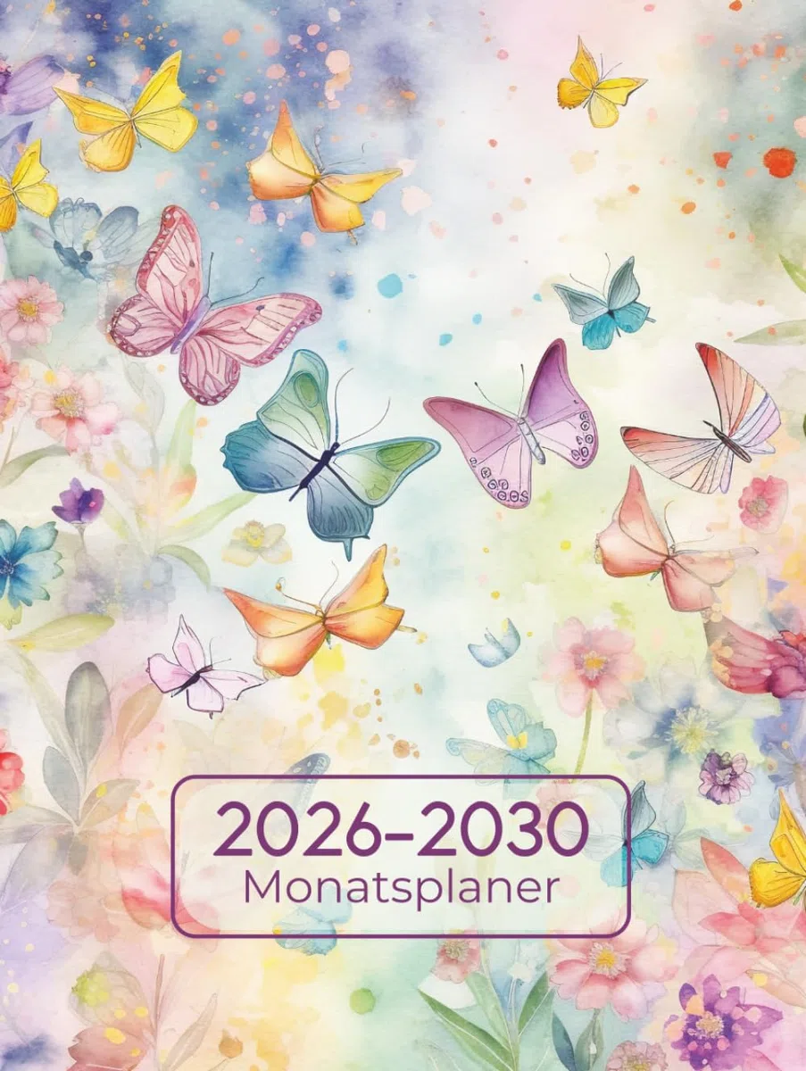 monatsplaner 2026-2030: 5 Jahre - Von Januar 2026 bis Dezember 2030