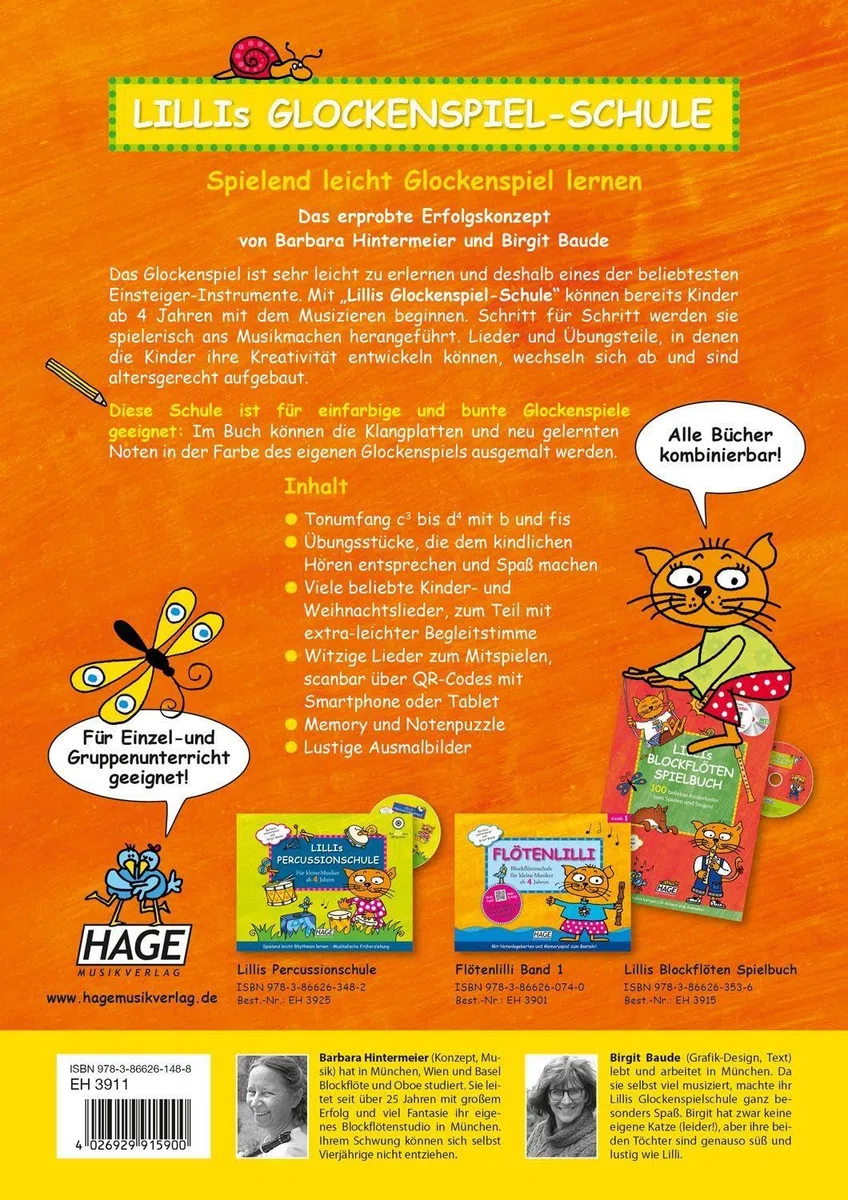 Lillis Glockenspiel-Schule: Spielend leicht Glockenspiel lernen mit CD! Für kleine Musiker ab 4 Jahren