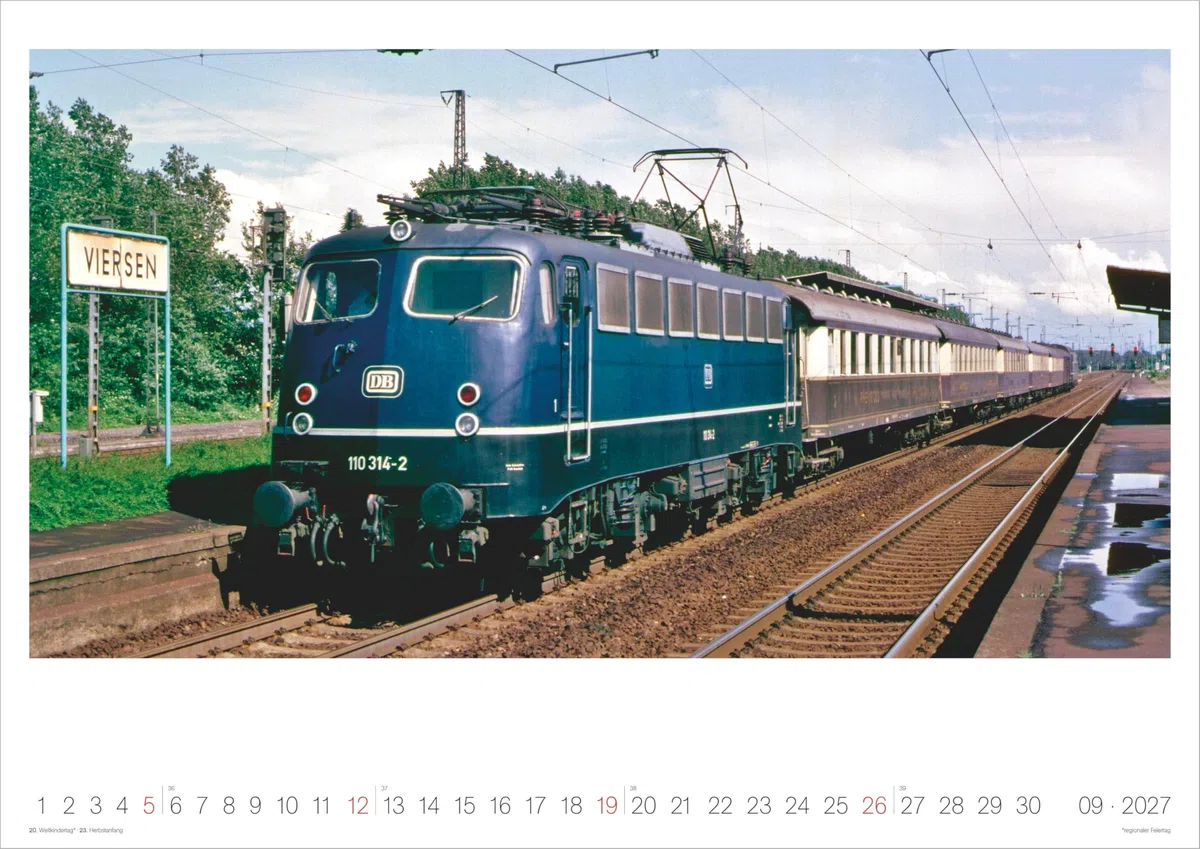 Eisenbahn-Nostalgie 2027: Wandkalender42x29,7 cm mit 12 Dampflok- und Eisenbahn-Motiven, sprachneutralem Kalendarium und Spiralbindung